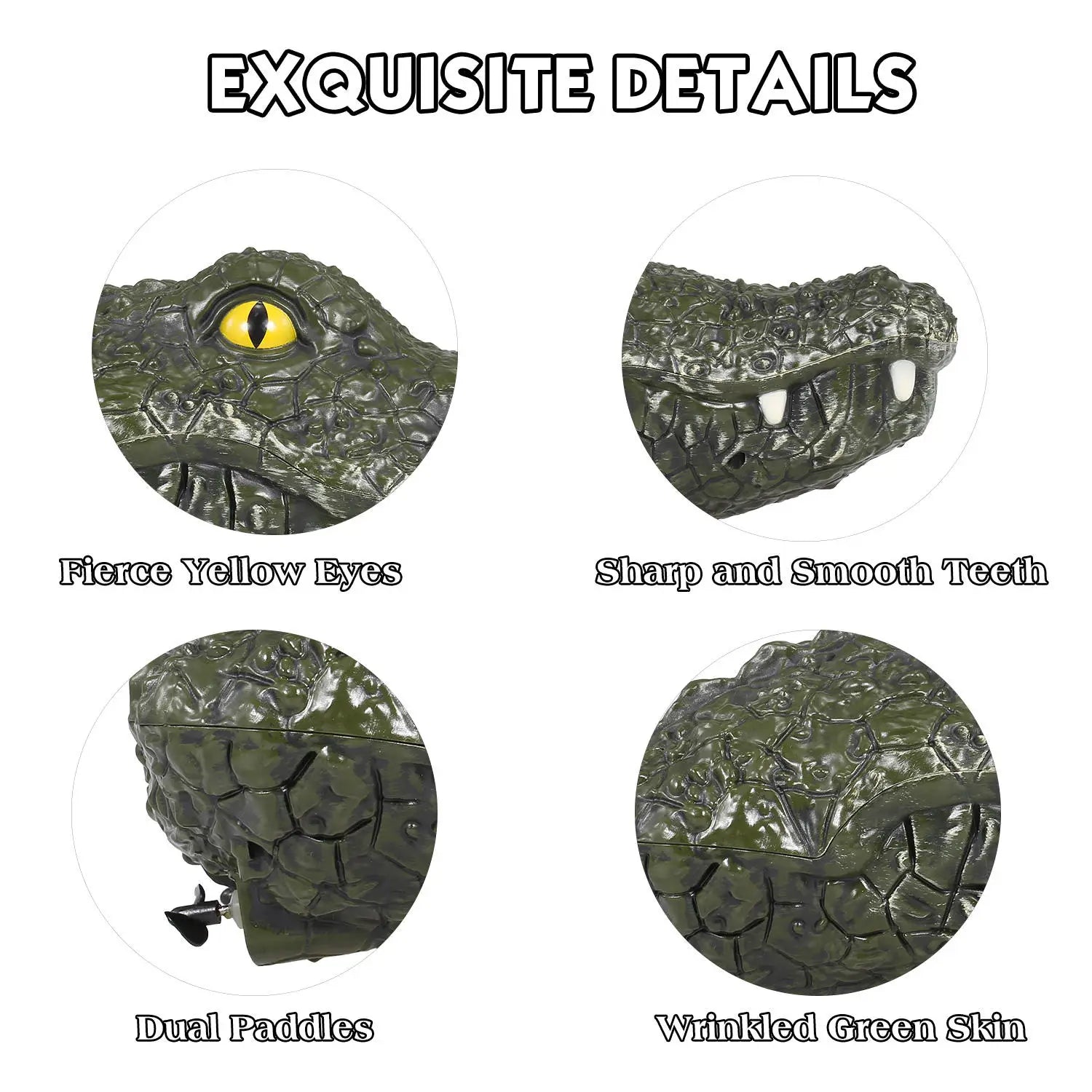 RC Boat Simulation Crocodile Head 2.4G Remote Control Joke Alligator Decoy Electric Toys Summer Water Spoof robot Toys gift
