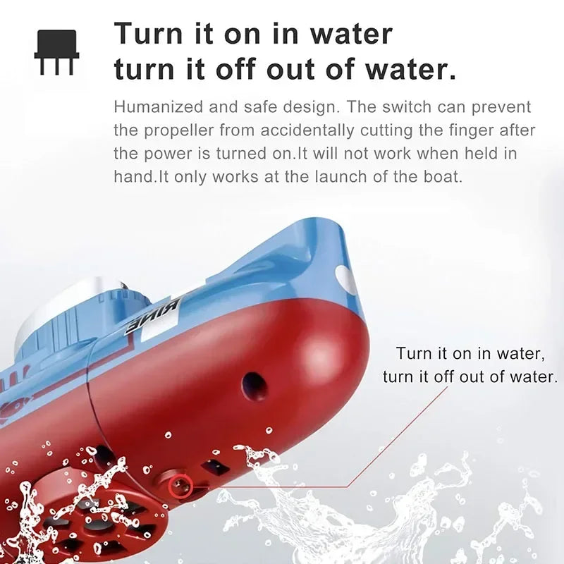 Mini RC Submarine Toy Remote Control Boat Underwater Electric Diving Water Fish Tank Kids Birthday Gift