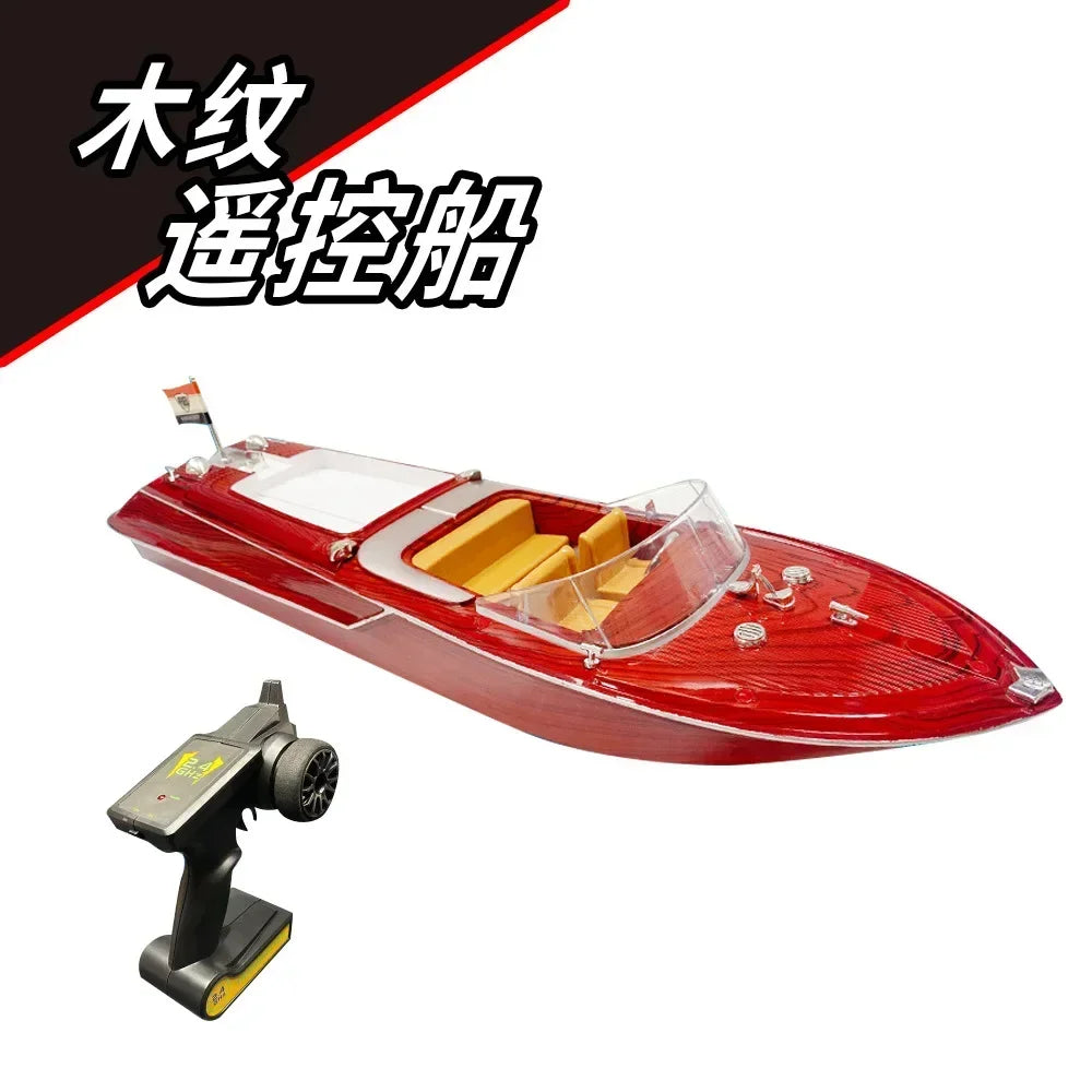 Remote Control Sk-1 Speedboat Toy High Speed Remote Control Boat Simulated Wood Grain Retro Toys Model Ornaments Festival Gift