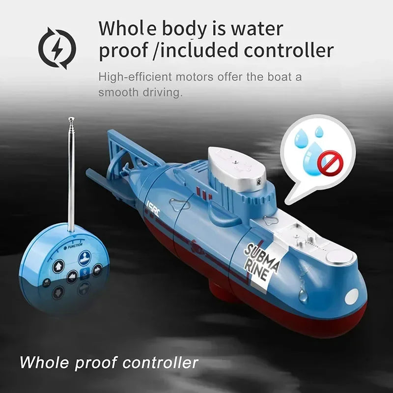 Mini RC Submarine Toy Remote Control Boat Underwater Electric Diving Water Fish Tank Kids Birthday Gift