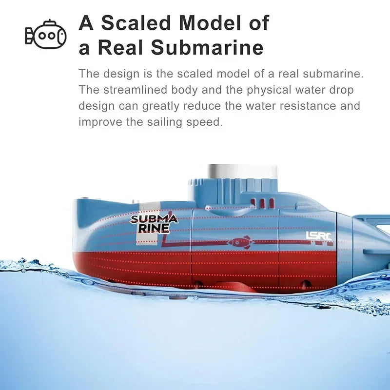 Mini RC Submarine Toy Remote Control Boat Underwater Electric Diving Water Fish Tank Kids Birthday Gift