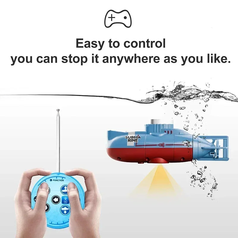Mini RC Submarine Toy Remote Control Boat Underwater Electric Diving Water Fish Tank Kids Birthday Gift