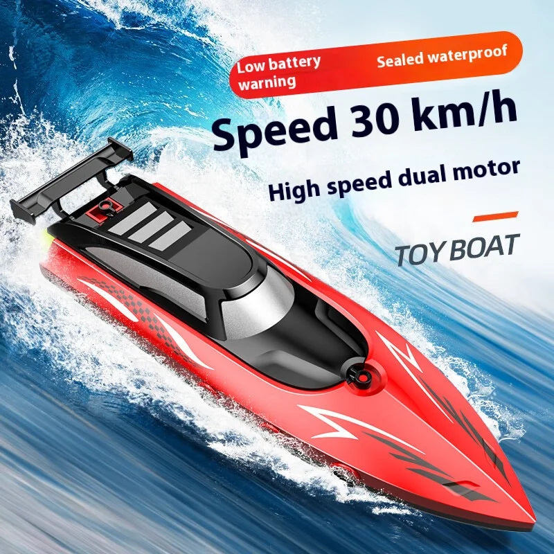 Cross-Border Remote Control Boat Electric Toy Charging 2.4G Remote Control Boat Double Spiral Pulp High-Speed Water Remote Contr