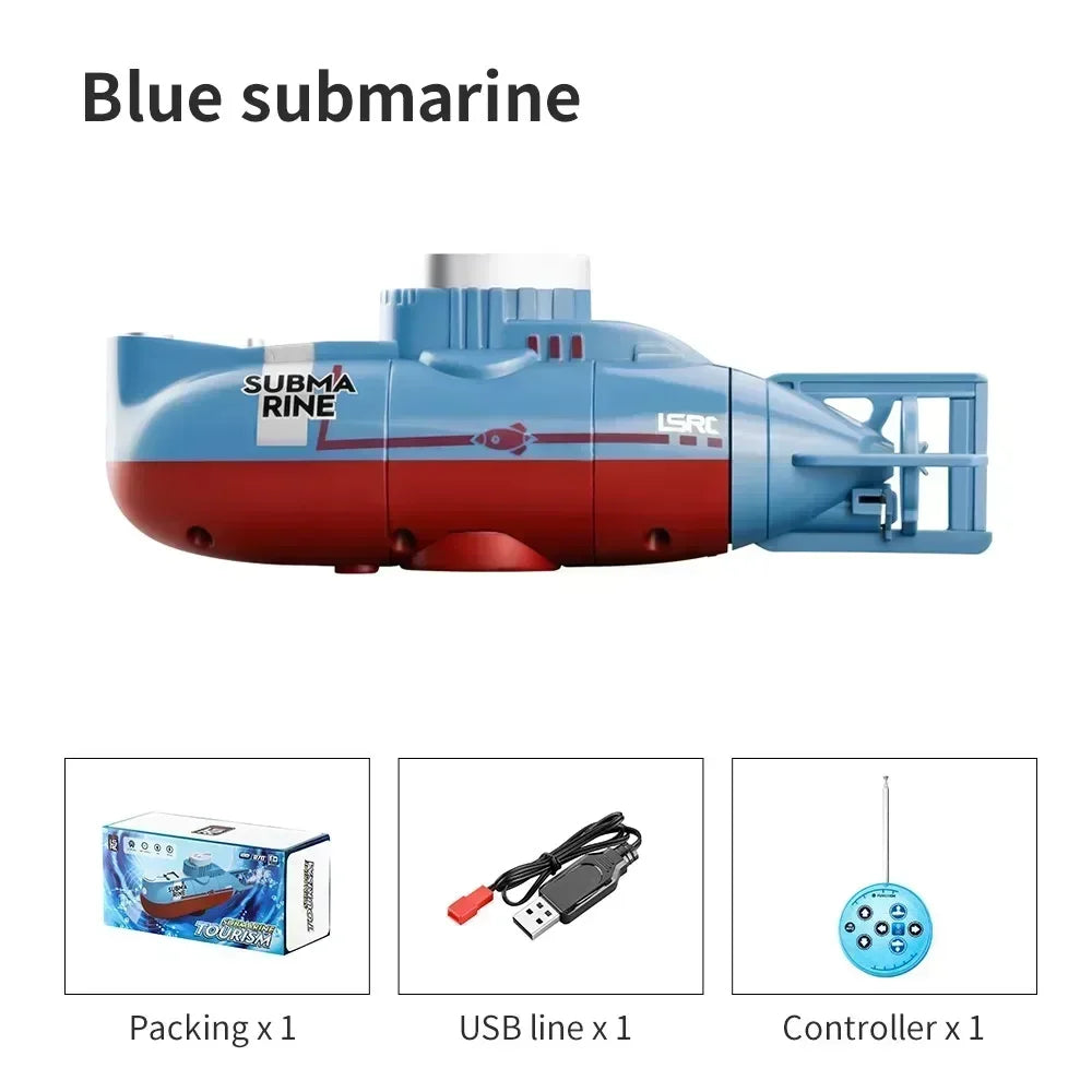 Mini RC Submarine Toy Remote Control Boat Underwater Electric Diving Water Fish Tank Kids Birthday Gift