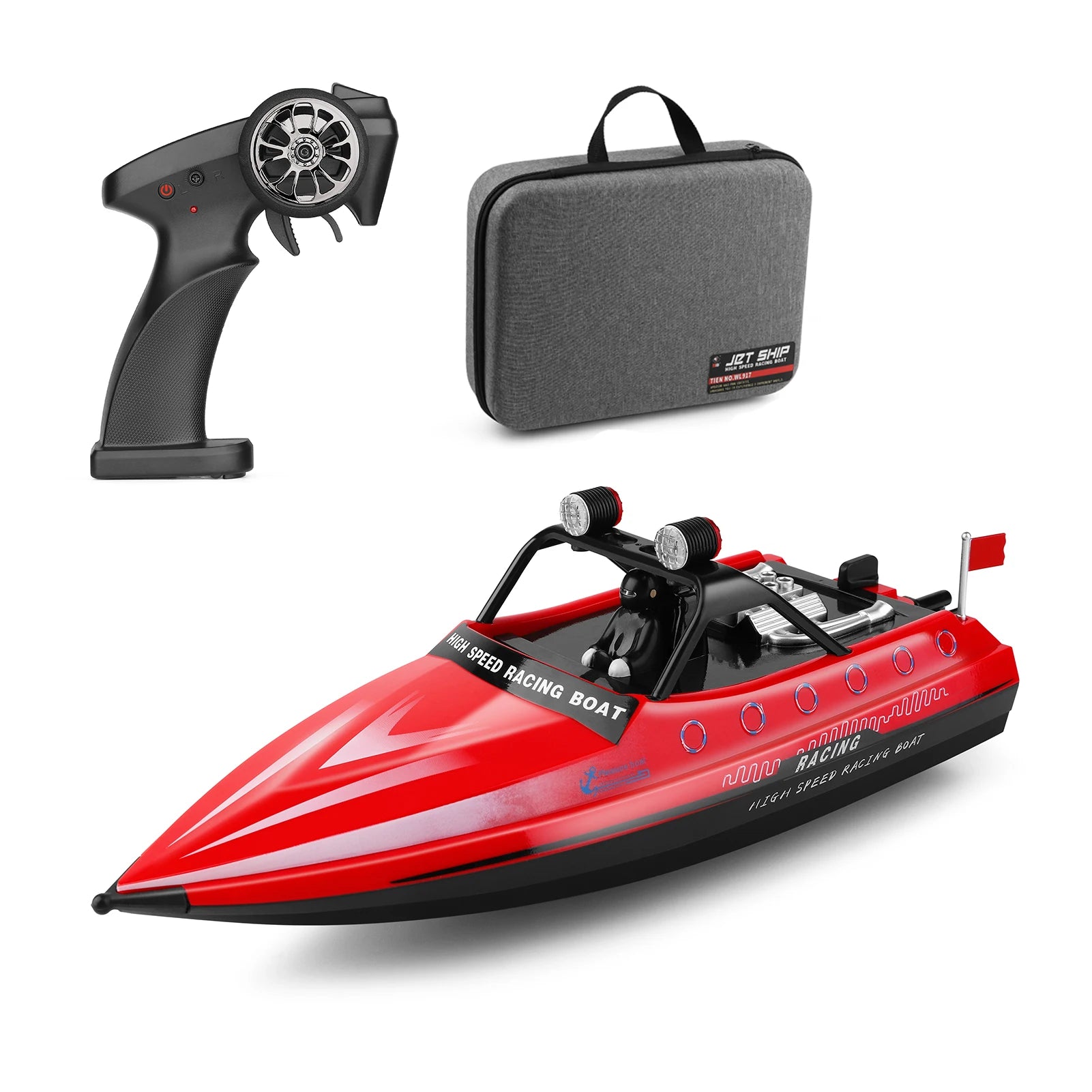 WLtoys WL917 RC Boat 2.4GHz Remote Control Boats RC Jet Boat 16km/h RC Boat Toy Gift for Kids Adults Boys Storage Bag Package