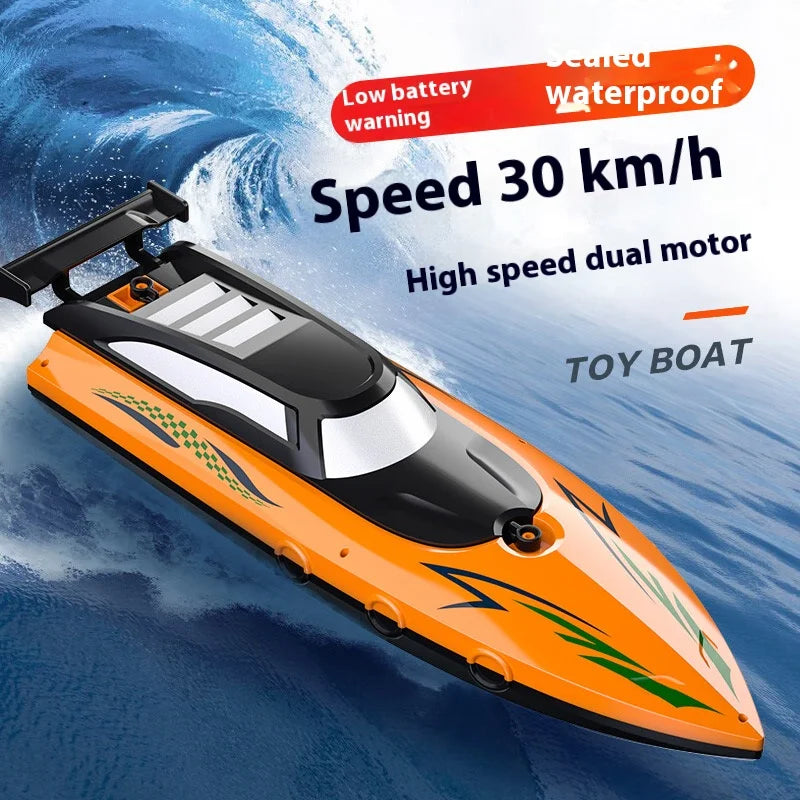 Cross-Border Remote Control Boat Electric Toy Charging 2.4G Remote Control Boat Double Spiral Pulp High-Speed Water Remote Contr