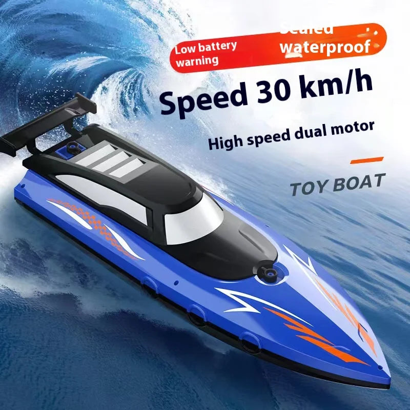 Cross-Border Remote Control Boat Electric Toy Charging 2.4G Remote Control Boat Double Spiral Pulp High-Speed Water Remote Contr