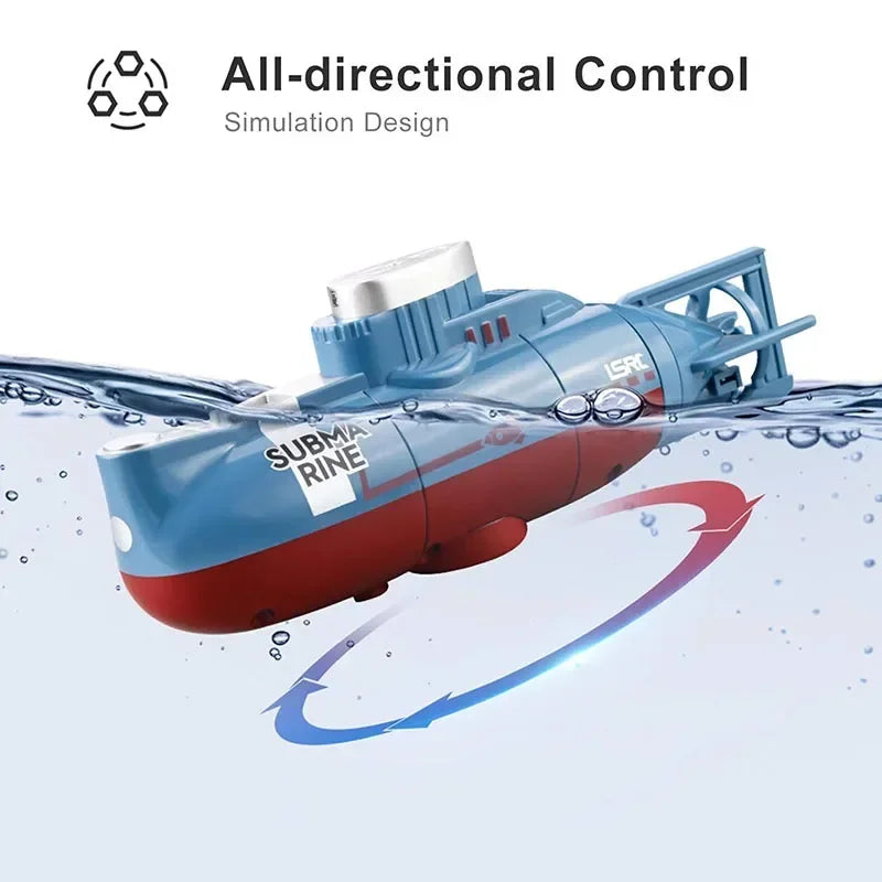 Mini RC Submarine Toy Remote Control Boat Underwater Electric Diving Water Fish Tank Kids Birthday Gift